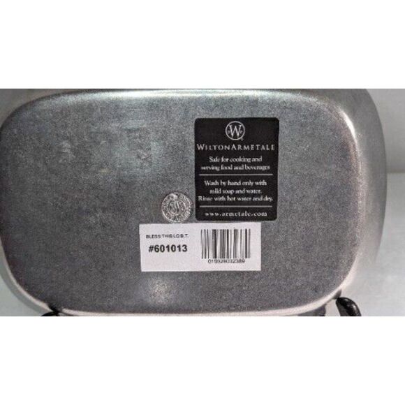 Wilton Armetale 'BLESS THIS HOUSE' Serving Tray/Bread-Pewter Metalware w/Tags - Picture 6 of 11